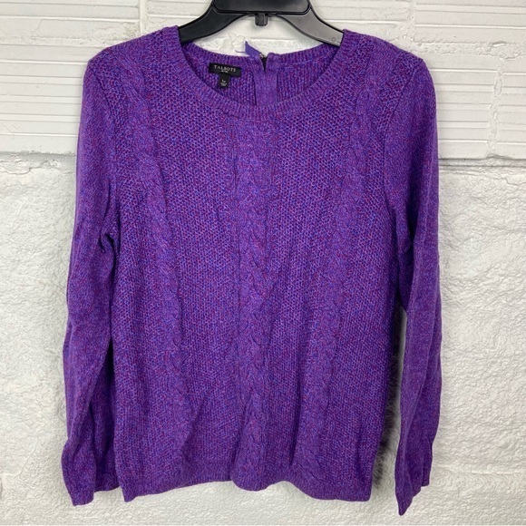 Talbots Sweaters - Talbots chunky cable knit Rich Purple Women's Crew Neck Sweater SZ large petite